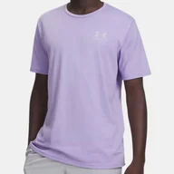 Koszulki męskie - Koszulka Męska Under Armour Fioletowa Regular Sportowa Wygodna Stylowa L - miniaturka - grafika 1