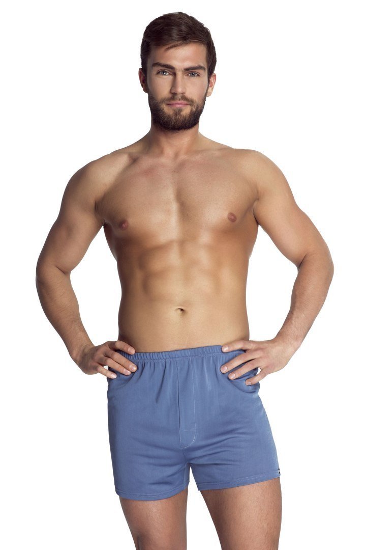 Szorty męskie Smith z jedwabiu wiskozowego : Kolor - Jeans, Rozmiar - 56/XXL