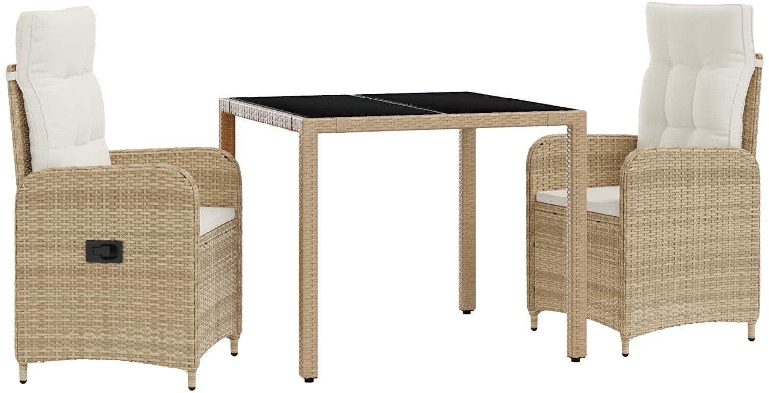 vidaXL Zestaw do jedzenia na zewnątrz 3 pcs Beżowy i kremowy 3422336