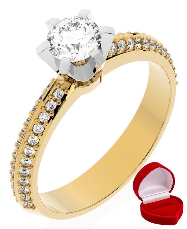 ZŁOTY PIERŚCIONEK ZARĘCZYNOWY 585 14k DIAMENT LAB BRYLANT 0,30 ct R11