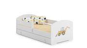 Łóżka dla dzieci i młodzieży - Łóżko dla dziecka, LUK, z barierką, z szufladą, z materacem, 140x70 cm - miniaturka - grafika 1
