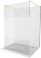 Ścianki i drzwi prysznicowe - Mexen Kioto ścianka prysznicowa wolnostojąca 110 x 200 cm, transparent/szron 8 mm, złota szczotkowana - 800-110-002-55-35 - miniaturka - grafika 1