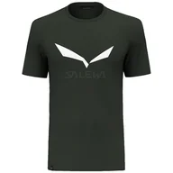 Koszulki sportowe męskie - Koszulka męska Salewa Solidlogo Dri-Rel M S/S Tee Rozmiar: XXL / Kolor: ciemnozielony - miniaturka - grafika 1