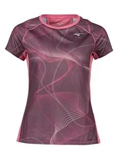 Mizuno Koszulka sportowa "Aero" w kolorze jasnoróżowo-antracytowym - Koszulki sportowe damskie - miniaturka - grafika 1