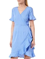 Sukienki - ONLY Sukienka damska Onlolivia S/S Wrap Dress WVN Noos, Blue Bonnet/Aop: confetti Dot, 40 - miniaturka - grafika 1