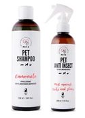 Szampony i odżywki dla psów - PET Shampoo Camomile_Szampon Rumiankowy 250ml Hypoallergenic + PETS ANTI INSECT - skuteczna ochrona przeciw kleszczom, pchłom oraz innym owadom 250ml - miniaturka - grafika 1