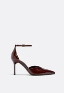 Czółenka - Stradivarius Szpilki skórzane BRĄZOWY 36 - miniaturka - grafika 1