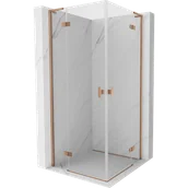 Kabiny prysznicowe - Mexen Mist-H L Duo kabina prysznicowa uchylna 100 x 100 cm, transparent, miedź szczotkowana - 8A5L-100L-100P-65-00 - miniaturka - grafika 1