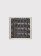 Dodatki do ubrań - Szara poszetka w geometryczny wzór - miniaturka - grafika 1