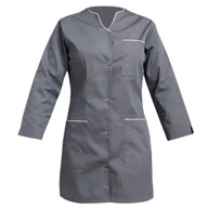 Odzież medyczna - Żakiet medyczny kosmetyczny damski szary lamówka biała rękaw 3/4 48 - miniaturka - grafika 1