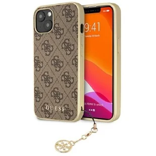 Guess Etui 4G Charms Collection do Apple iPhone 13 Brązowy | GUHCP13MGF4GBR - Etui i futerały do telefonów - miniaturka - grafika 1