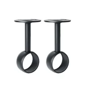 Zawiasy, okucia i inne akcesoria - Uchwyt na karnisz do zasłon, uchwyt na drążek do garderoby ze śrubami, montaż sufitowy do zasłon i garderoby, matowa czarna stal nierdzewna, średnica - miniaturka - grafika 1