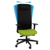 Fotele i krzesła biurowe - Ergonomiczny Fotel Biurowy Grospol Mike 2 Smart Move R11 Black Tkanina Note N04 Zielony - miniaturka - grafika 1