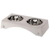 Miski dla psów - Ferplast Legno, stojak z drewna z dwiema miskami - 2 x 1,2 l, L 49,5 x B 23 x H 9,6 cm - miniaturka - grafika 1