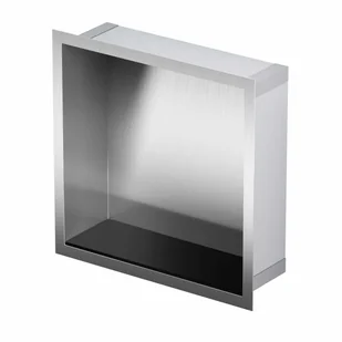 Półka wnękowa 30 x 30 x 10 cm stalowa ze szklaną nakładką na dno - Półki łazienkowe - miniaturka - grafika 1
