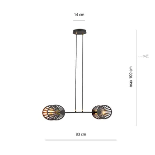 Emibig PLAYA 2 BLACK 1146/2 lampa wisząca oryginalny Design nowoczesna 1146/2 - Lampy sufitowe - miniaturka - grafika 5