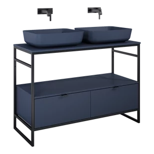 ELITA  INDUS 120 2S NAVY BLUE MATT DO STELAŻA SZAFKA PODUMYWALKOWA STOJĄCA NA NÓŻKACH 168756 - Szafki łazienkowe - miniaturka - grafika 1