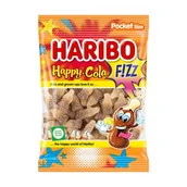 Żelki - Haribo Żelki Happy Cola Fizz O Smaku Coli W Kwaśnej Musującej Posypce 80G - miniaturka - grafika 1