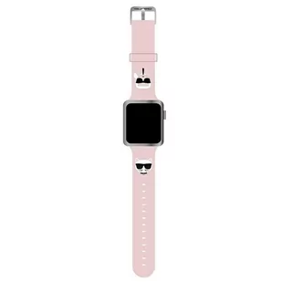 Apple KARL LAGERFELD Karl Lagerfeld Silicone Karl &amp; Choupette Heads Pasek do Watch 38/40/41 mm (różowy) KLAWMSLCKP - Akcesoria do smartwatchy - miniaturka - grafika 1