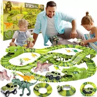 Samochody i pojazdy dla dzieci - Mega Tor Wyścigowy Dinozaury Dino Park Zestaw Xxl - miniaturka - grafika 1