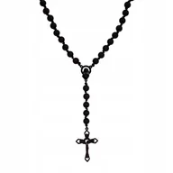 Naszyjniki - RÓŻANIEC NA SZYJĘ CZARNY UNISEX (C15/ROZ/41KOLOR) - miniaturka - grafika 1