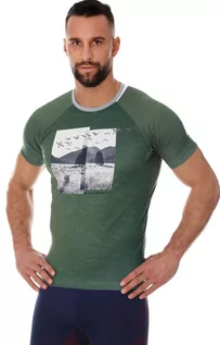 Koszulki sportowe męskie - SS13240A  koszulka męska Running Air, Kolor zielony, Rozmiar S, Brubeck - grafika 1