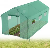 Szklarnie ogrodowe - LARS360 Szklarnia do pomidorów 450x200x200 cm, szklarnia foliowa ze zwijanymi drzwiami, szklarnia do warzyw, kwiatów i ziół, zielona - miniaturka - grafika 1