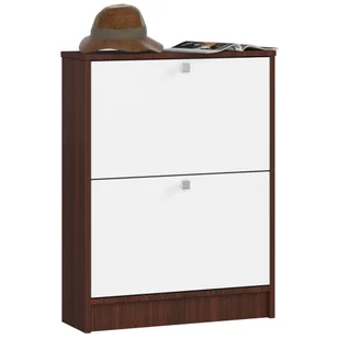 Szafka na buty AKORD Wenge, Biała 2 półki 80x60x20 cm - Szafki na buty - miniaturka - grafika 1