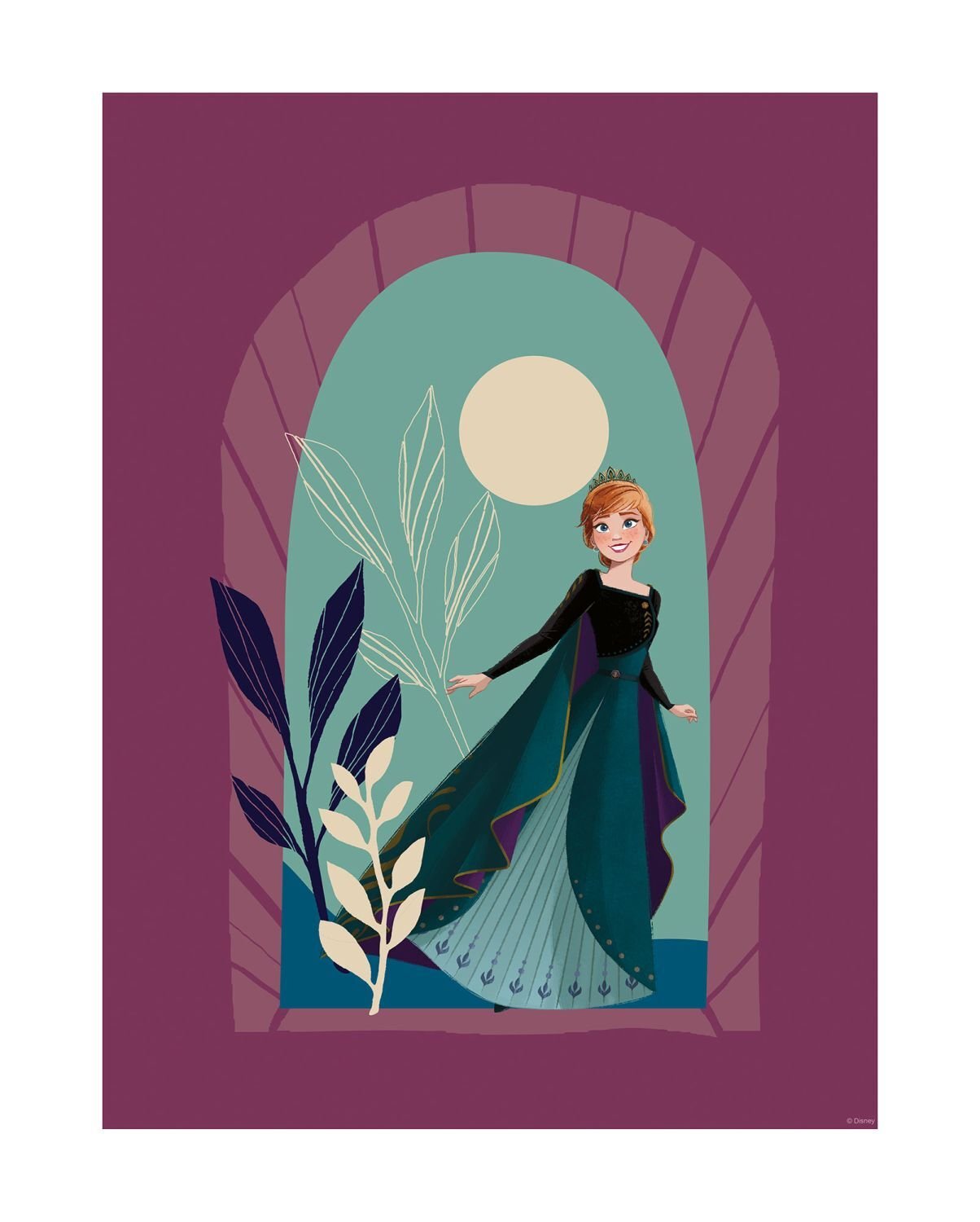 Disney plakat zamarznięte północne słońce fioletowym - 612835 - 40 cm x 50 cm