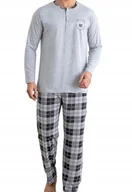 Piżamy damskie - Piżama męska na prezent długi rękaw długie spodnie bawełniana XXL 2XL - miniaturka - grafika 1