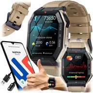 Smartwatch - Zegarek Męski Smartwatch Militarny Ciśnienie Rozmowy Wielofunkcyjny Menu Pl - miniaturka - grafika 1