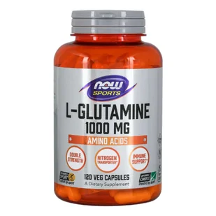 Now Foods, L-glutaminowy, Double Strength, 1000 MG, 120 kapsułek 733739000941 - Witaminy i minerały - miniaturka - grafika 1