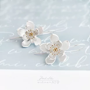 Ewa Saj Silver Kwiat harmonii - srebrne kolczyki + box - Kolczyki - miniaturka - grafika 1