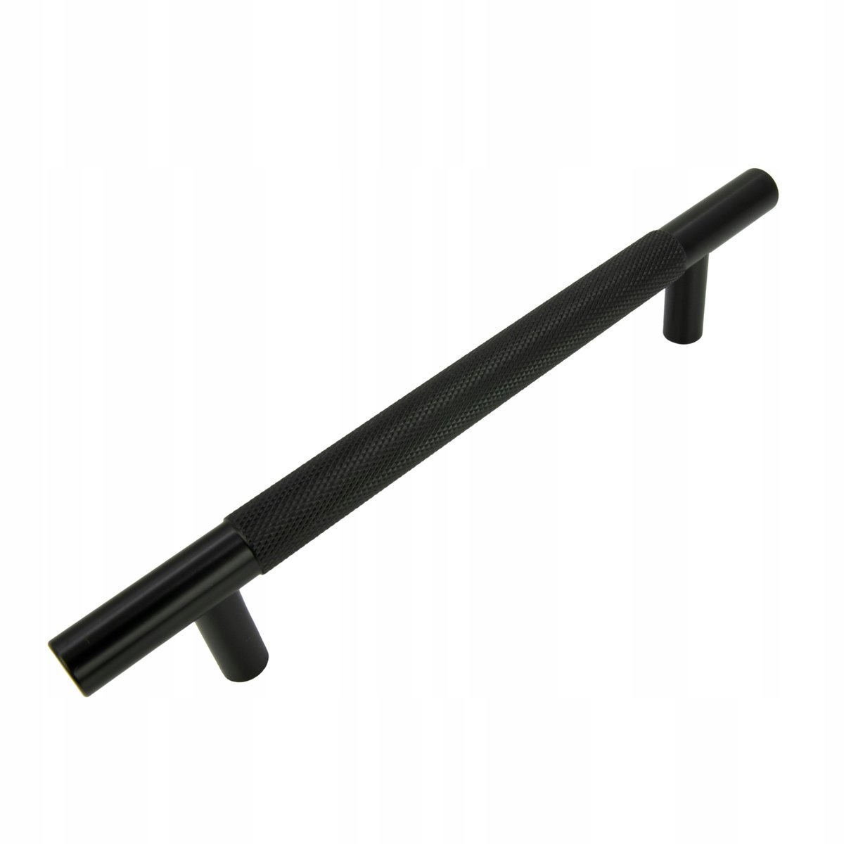 Uchwyt meblowy reling ryflowany 128 mm czarny Metalowy uchwyt do szafki