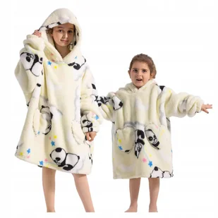 KOC BLUZA Oversize Kocobluza Dziecięca 2w1 Panda Koala Długa Piżama Kocyk - Bluzy dla dziewczynek - miniaturka - grafika 1