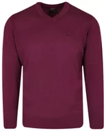 Swetry męskie - Sweter Różowy, Fuksjowy, Dekolt w Serek, V-neck, Męski -TRIKKO - Trikko - miniaturka - grafika 1