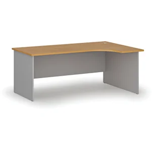 Biurko narożne PRIMO GRAY, 1800 x 1200 mm, prawe, szary/buk - Biurka - miniaturka - grafika 1