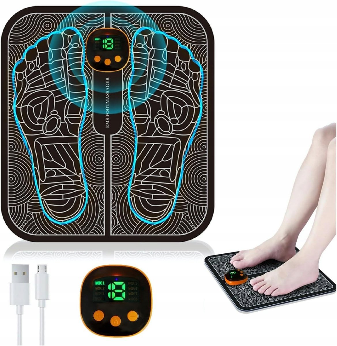 URZĄDZENIE DO MASAŻU STÓP MASAŻER STÓP Z USB STYMULACJA MATA DO STOPY
