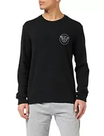 Bluzy męskie - Emporio Armani Męska bluza Comfort Stretch Terry Pullover Sweater Sweatshirt, czarny, M - miniaturka - grafika 1