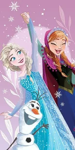 Ręcznik Plażowy 70X140 Kraina Lodu Frozen Różowy Szybkoschnący - Okrycia kąpielowe dla dzieci - miniaturka - grafika 1