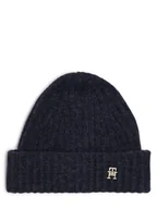 Czapki damskie - Tommy Hilfiger - Czapka damska z domieszką alpaki, niebieski - miniaturka - grafika 1