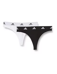 Adidas Sports Underwear Stringi damskie, Czarny/średni szary wrzosowy, XL - Majtki damskie - miniaturka - grafika 1