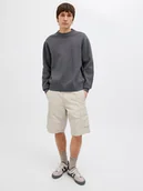 Spodnie męskie - Jack & Jones Bermudy w kolorze kremowym - miniaturka - grafika 1