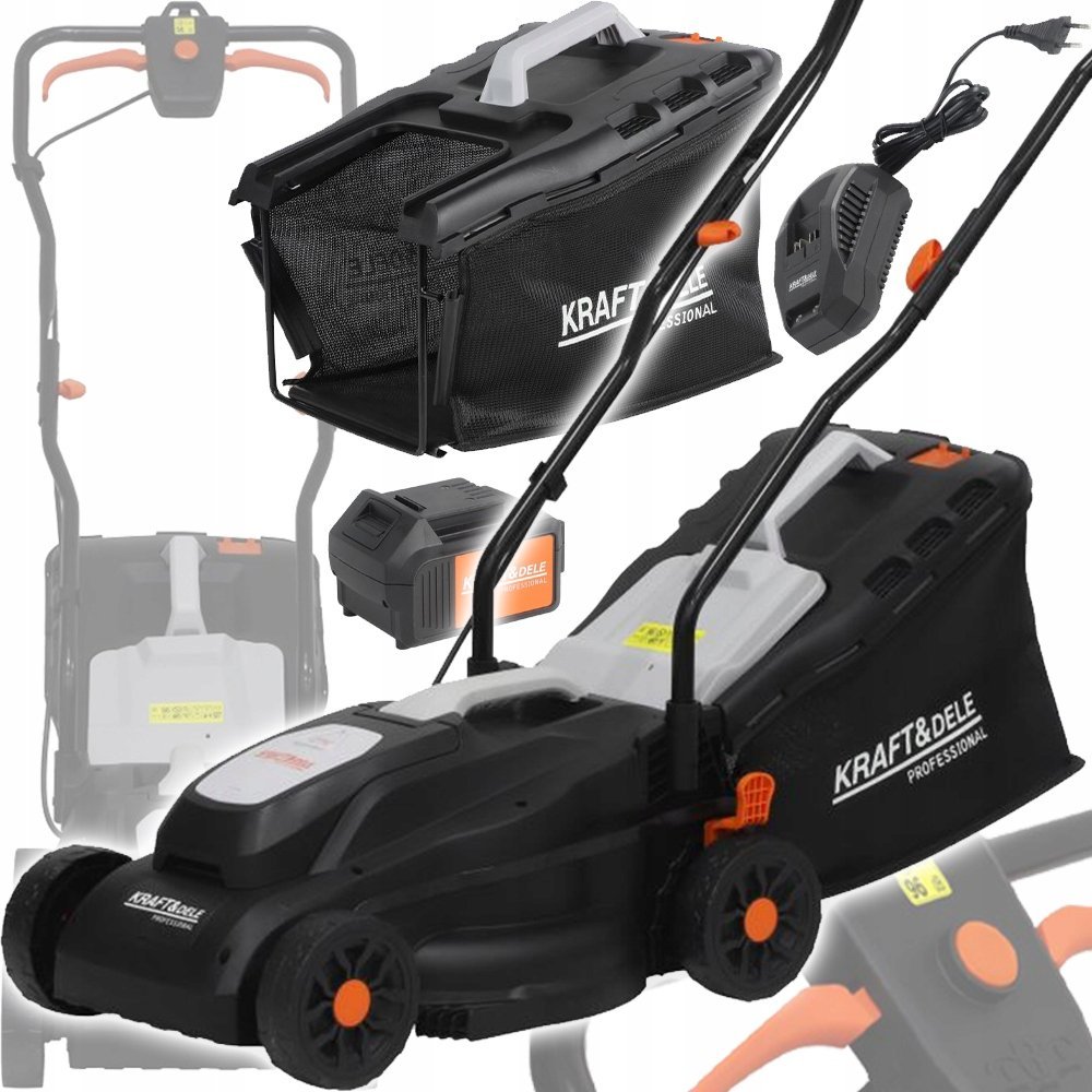 KRAFT&DELE KOSIARKA AKUMULATOROWA ELEKTRYCZNA DO TRAWY 21V 4AH KOSZ 32L