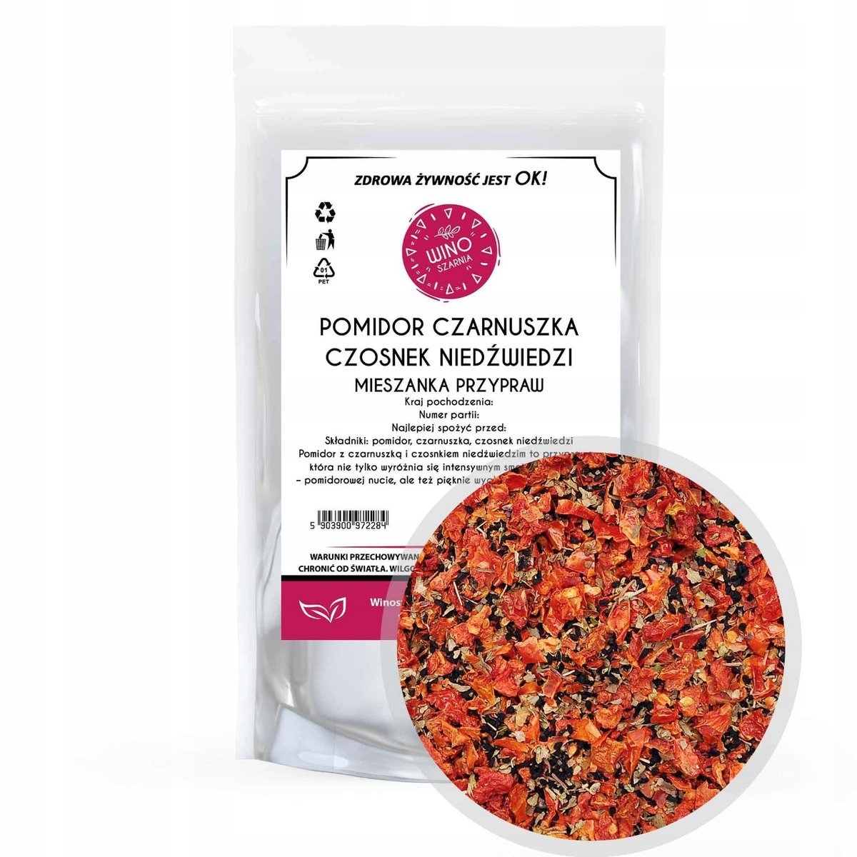 Pomidor z czarnuszka i czosnkiem niedźwiedzim - 50g