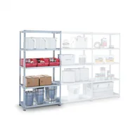 Szafy i regały magazynowe - META Skręcany półkowy regał FIX, 230 kg, 3000 x 1000 x 400 mm, dodatkowy regał 141064 - miniaturka - grafika 1
