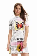 Sukienki - Desigual Sukienka damska, biały, XL - miniaturka - grafika 1