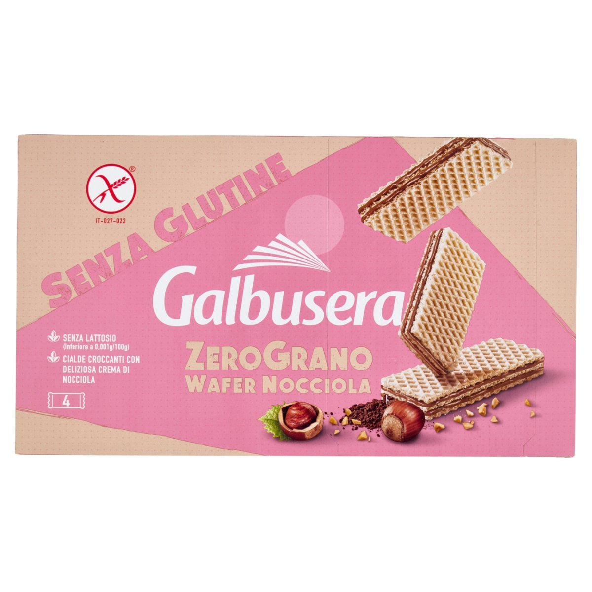 Wafle z kremem orzechowym zerograno bez glutenu i bez laktozy 180g - Galbusera