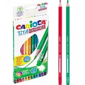 Kredki, ołówki, pastele i pisaki - Kredki wymazywalne z gumką, 12 kolorów KW1067 - miniaturka - grafika 1