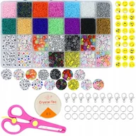 Prace ręczne dla dzieci - Zestaw Do Robienia Biżuterii Bransoletek Naszyjniki Diy Xxl + 80 Naklejek - miniaturka - grafika 1